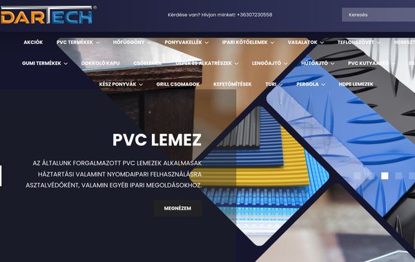 Dartech ipari PVC webshop